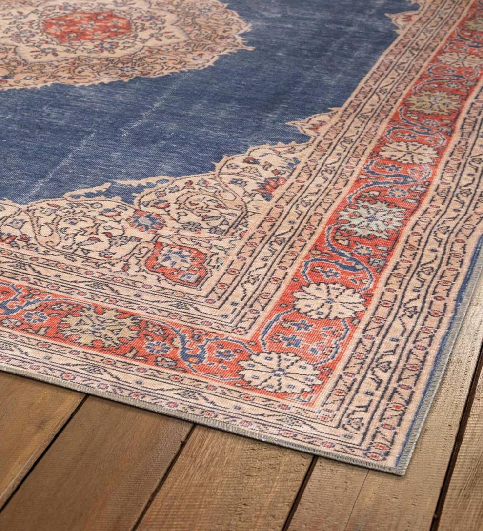 Plow &amp; Hearth Synthetic Rugs | Indoor Living Indoor/Outdoor Berkley Medallion Polyester Rug