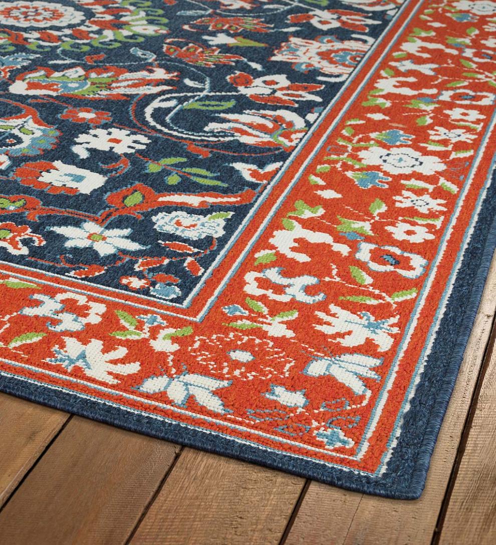 Plow &amp; Hearth Synthetic Rugs | Indoor Living Indoor/Outdoor Brunswick Border Polypropylene Rug