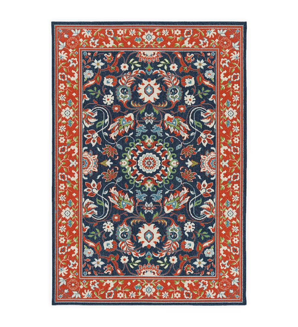 Plow &amp; Hearth Synthetic Rugs | Indoor Living Indoor/Outdoor Brunswick Border Polypropylene Rug