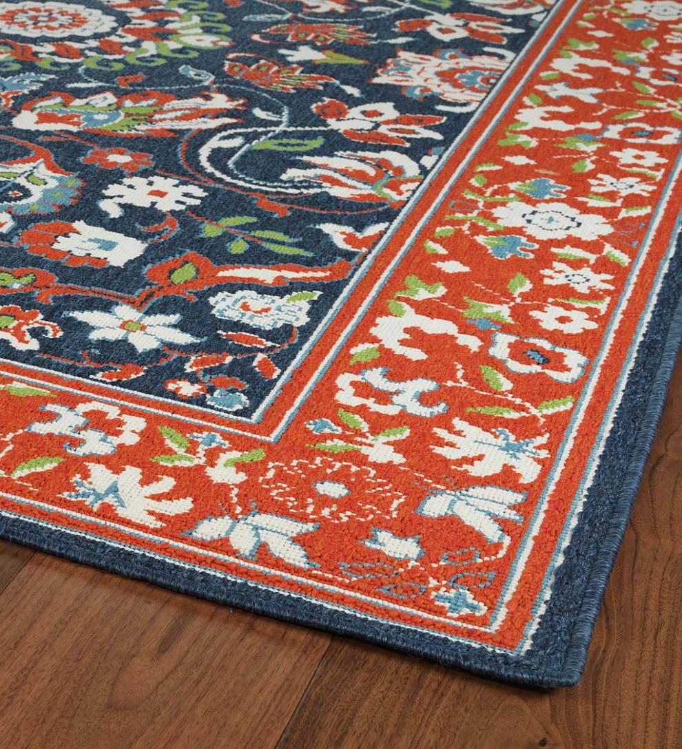 Plow &amp; Hearth Synthetic Rugs | Indoor Living Indoor/Outdoor Brunswick Border Polypropylene Rug