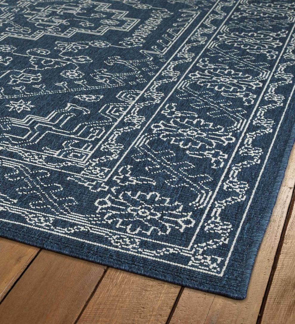Plow &amp; Hearth Synthetic Rugs | Indoor Living Indoor/Outdoor Brunswick Damask Polypropylene Rug
