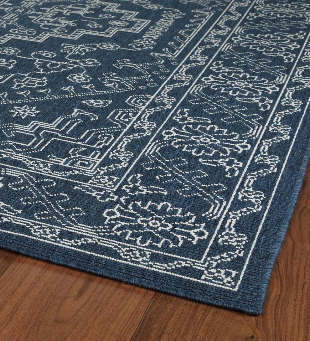 Plow &amp; Hearth Synthetic Rugs | Indoor Living Indoor/Outdoor Brunswick Damask Polypropylene Rug