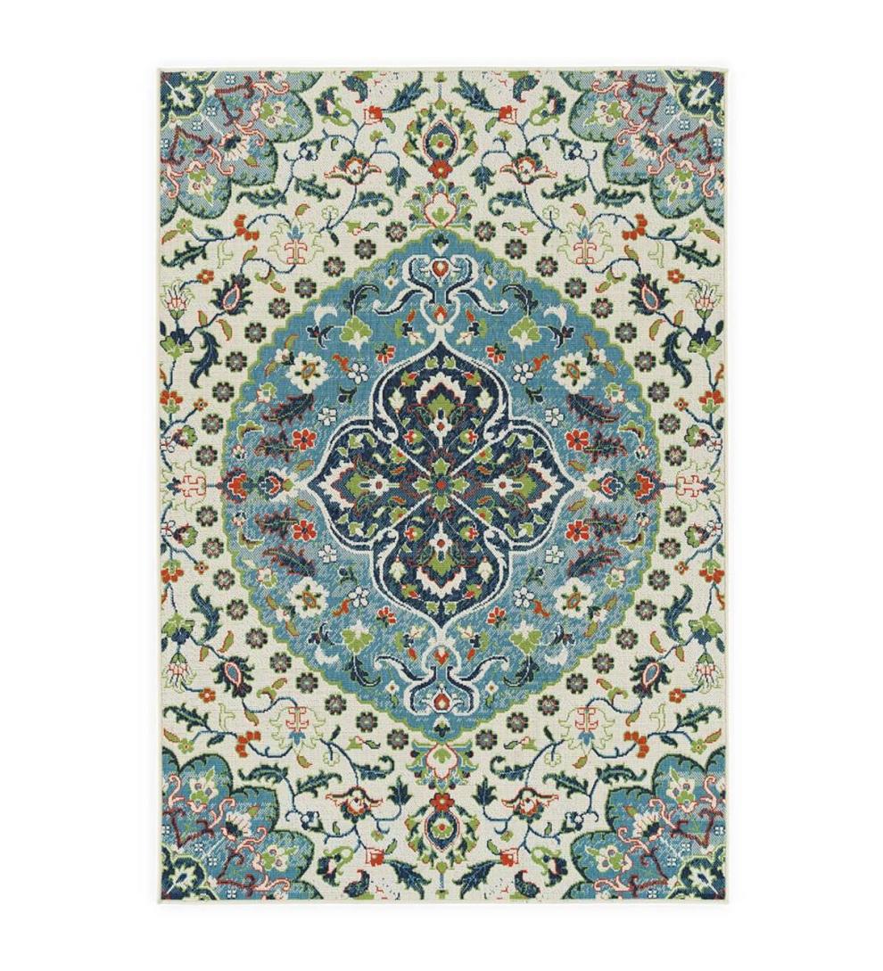 Plow &amp; Hearth Synthetic Rugs | Indoor Living Indoor/Outdoor Brunswick Medallion Polypropylene Rug