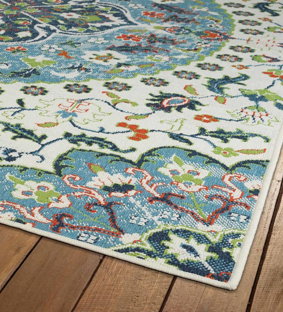 Plow &amp; Hearth Synthetic Rugs | Indoor Living Indoor/Outdoor Brunswick Medallion Polypropylene Rug