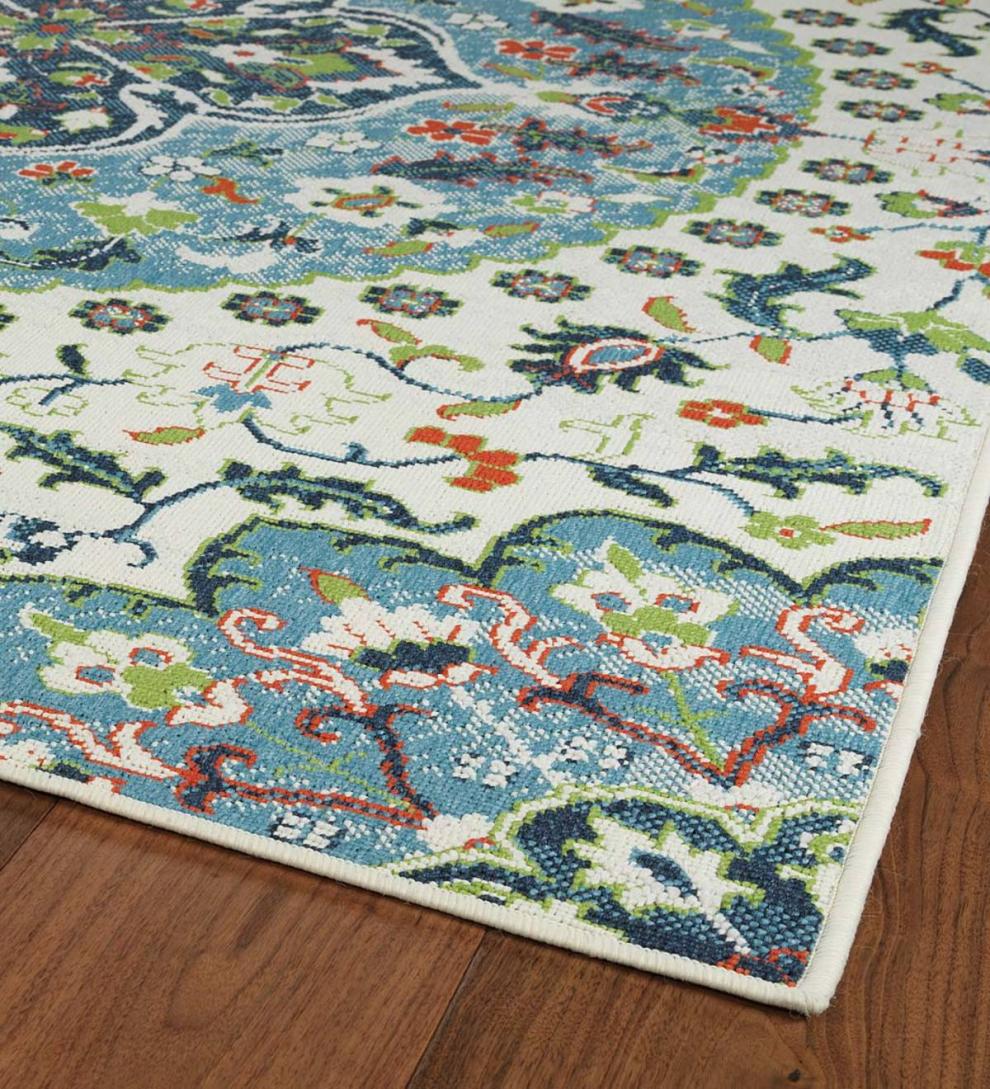 Plow &amp; Hearth Synthetic Rugs | Indoor Living Indoor/Outdoor Brunswick Medallion Polypropylene Rug