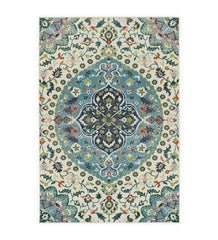 Plow &amp; Hearth Synthetic Rugs | Indoor Living Indoor/Outdoor Brunswick Medallion Polypropylene Rug