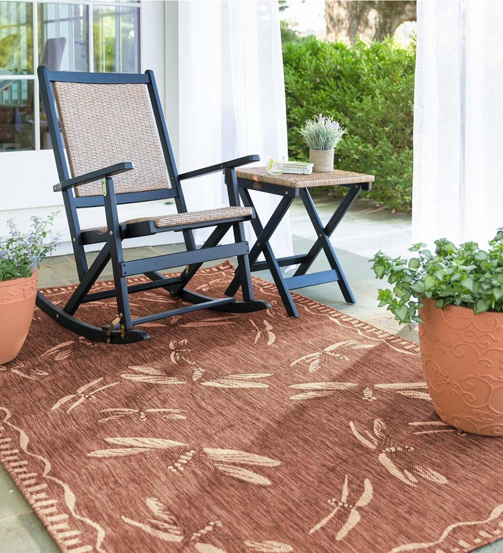Plow &amp; Hearth Synthetic Rugs | Indoor Living Indoor/Outdoor Dragonfly Rug
