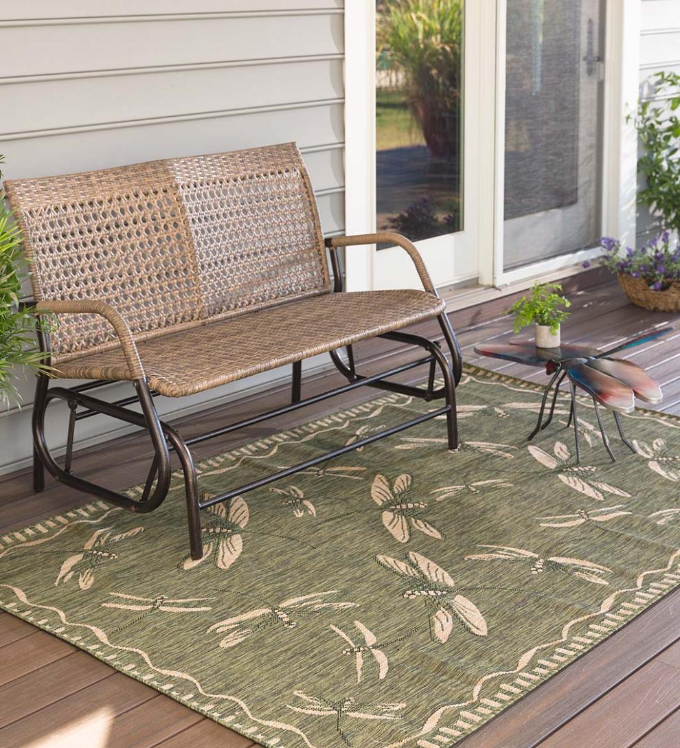 Plow &amp; Hearth Synthetic Rugs | Indoor Living Indoor/Outdoor Dragonfly Rug