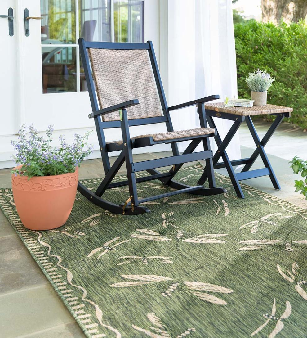 Plow &amp; Hearth Synthetic Rugs | Indoor Living Indoor/Outdoor Dragonfly Rug