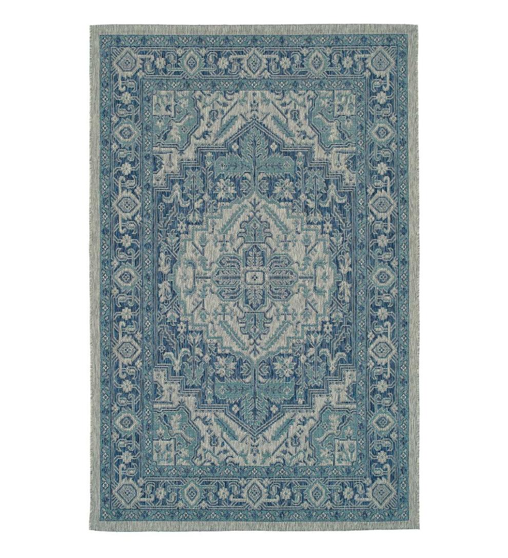 Plow &amp; Hearth Synthetic Rugs | Indoor Living Indoor/Outdoor Lake Placid Damask Polypropylene Rug