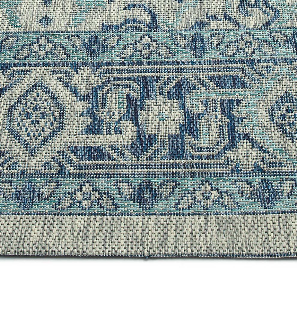 Plow &amp; Hearth Synthetic Rugs | Indoor Living Indoor/Outdoor Lake Placid Damask Polypropylene Rug