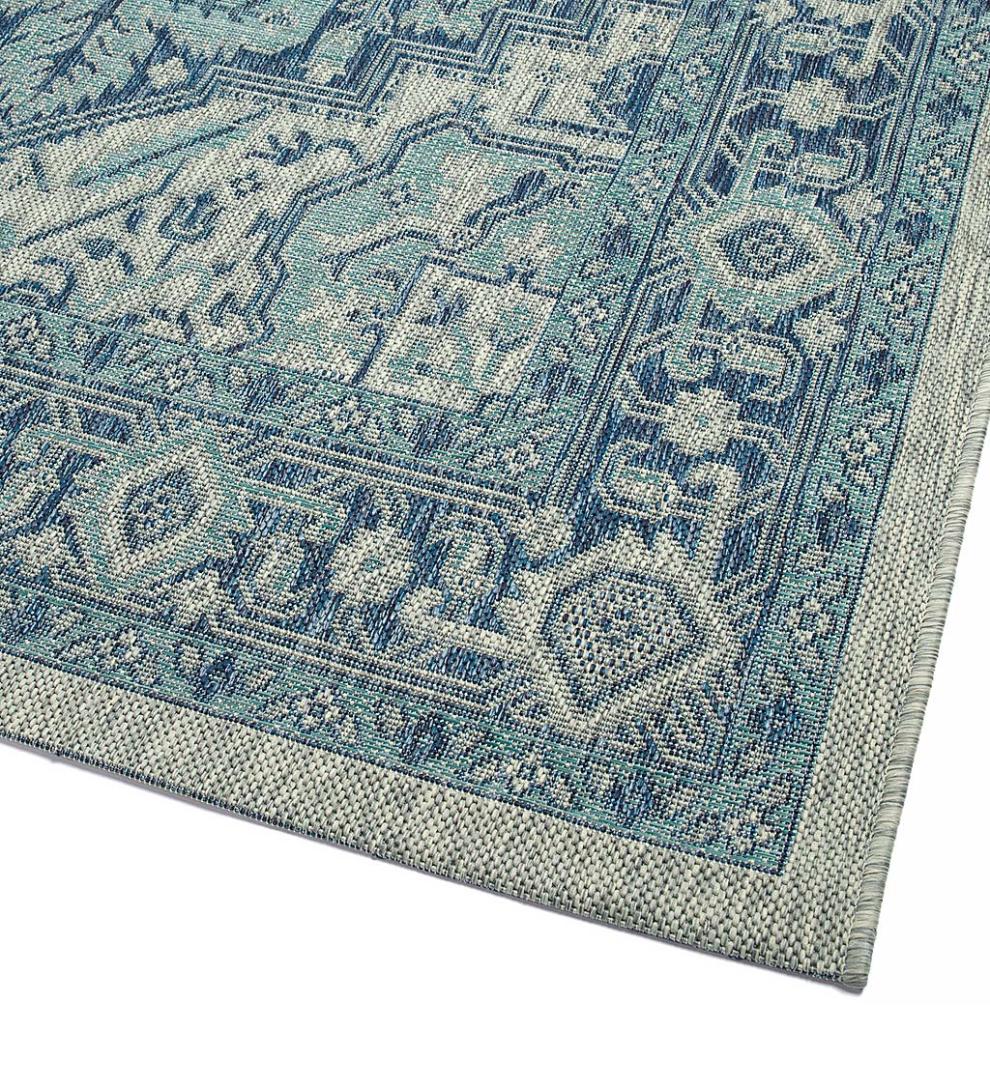 Plow &amp; Hearth Synthetic Rugs | Indoor Living Indoor/Outdoor Lake Placid Damask Polypropylene Rug