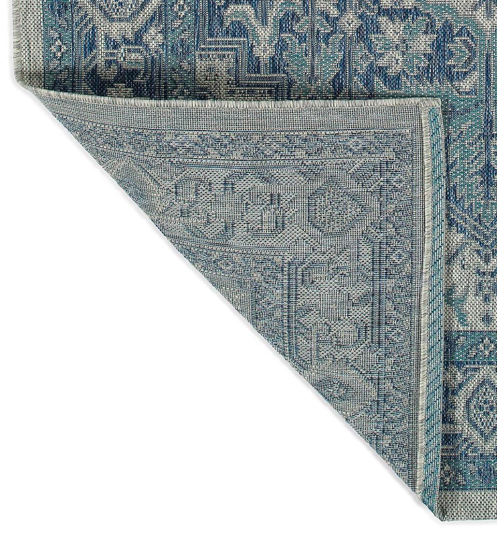 Plow &amp; Hearth Synthetic Rugs | Indoor Living Indoor/Outdoor Lake Placid Damask Polypropylene Rug