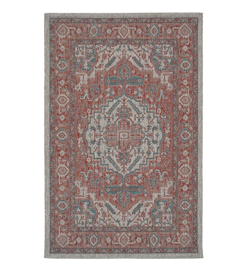 Plow &amp; Hearth Synthetic Rugs | Indoor Living Indoor/Outdoor Lake Placid Damask Polypropylene Rug