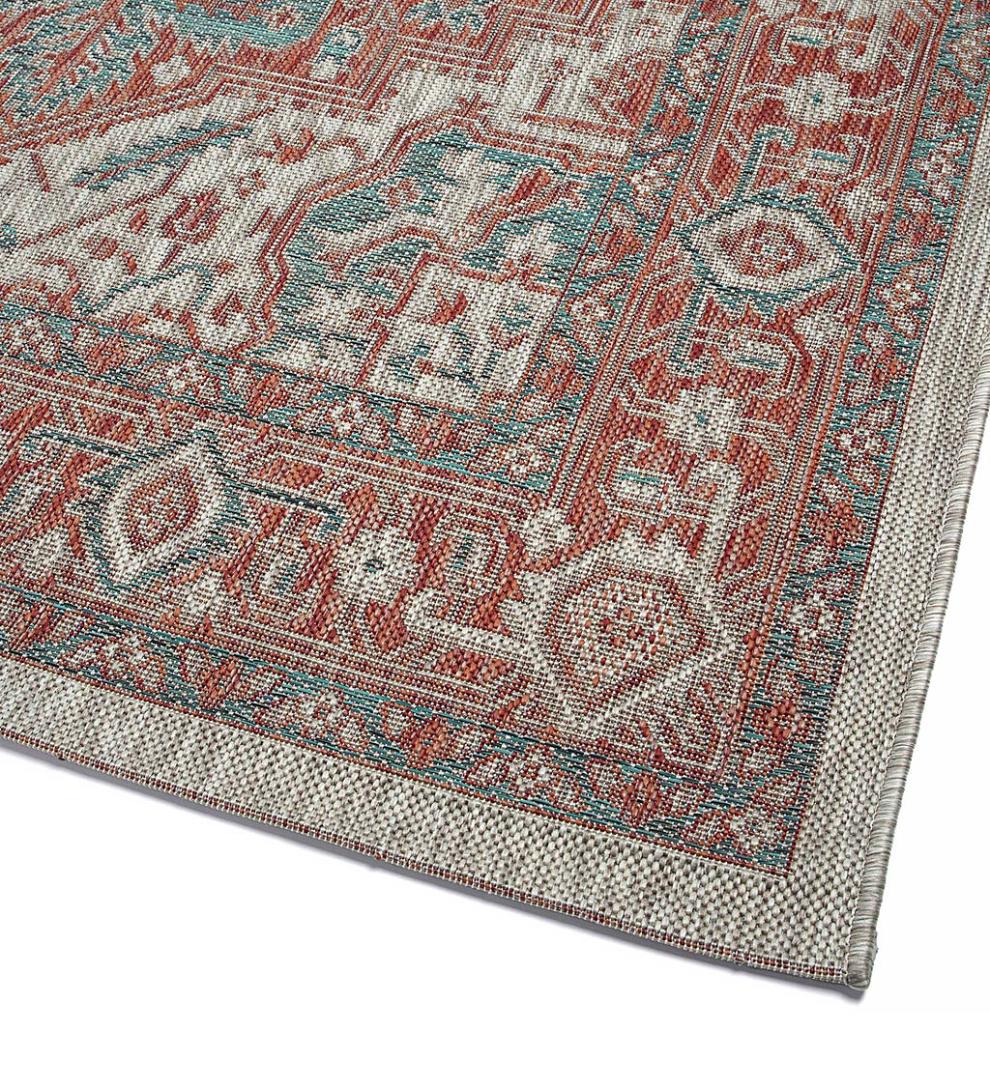 Plow &amp; Hearth Synthetic Rugs | Indoor Living Indoor/Outdoor Lake Placid Damask Polypropylene Rug