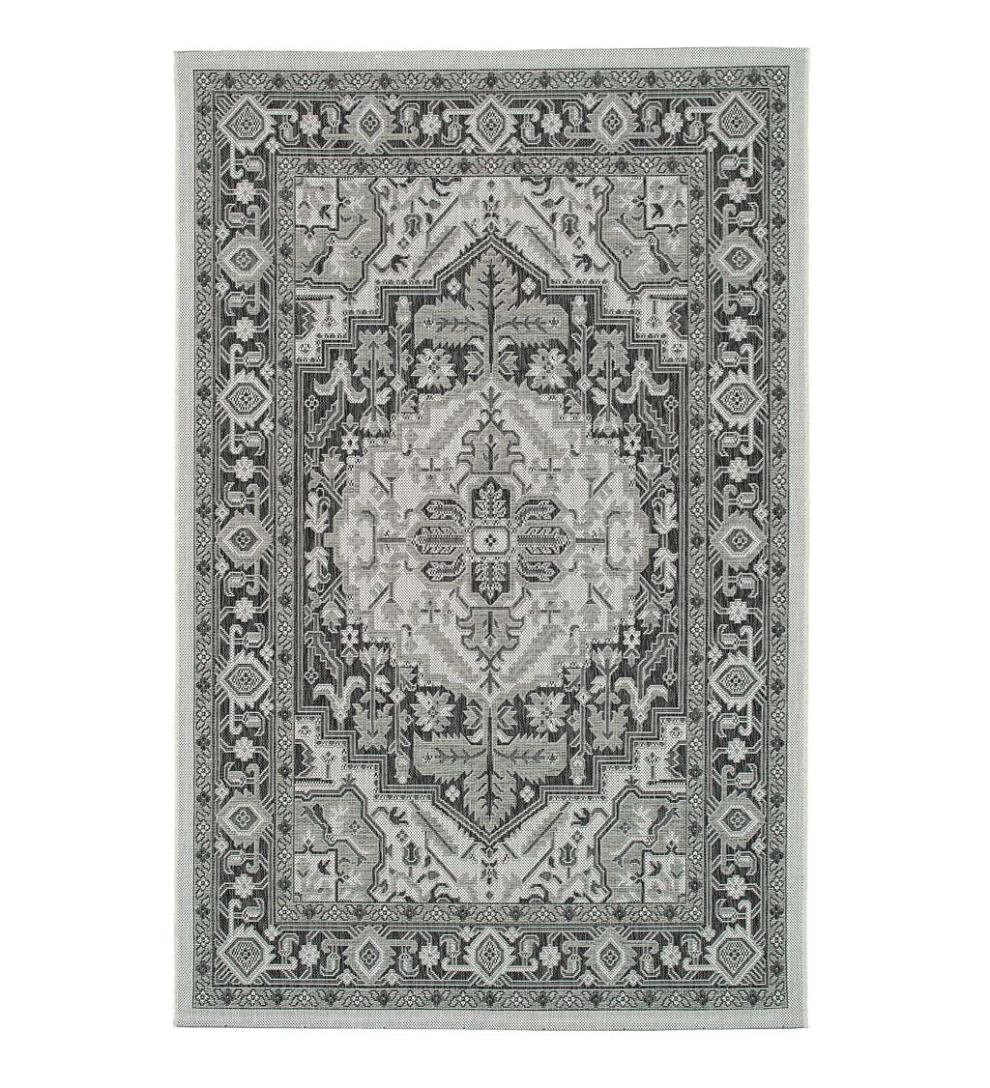 Plow &amp; Hearth Synthetic Rugs | Indoor Living Indoor/Outdoor Lake Placid Damask Polypropylene Rug