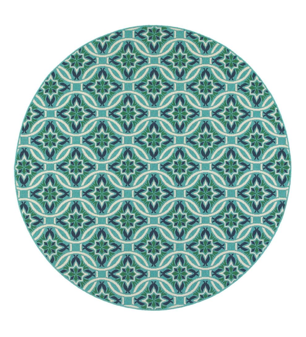 Plow &amp; Hearth Synthetic Rugs | Indoor Living Indoor/Outdoor Lexington Medallion Rug