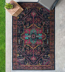 Plow &amp; Hearth Synthetic Rugs | Indoor Living Indoor/Outdoor Oakland Medallion Polypropylene Rug