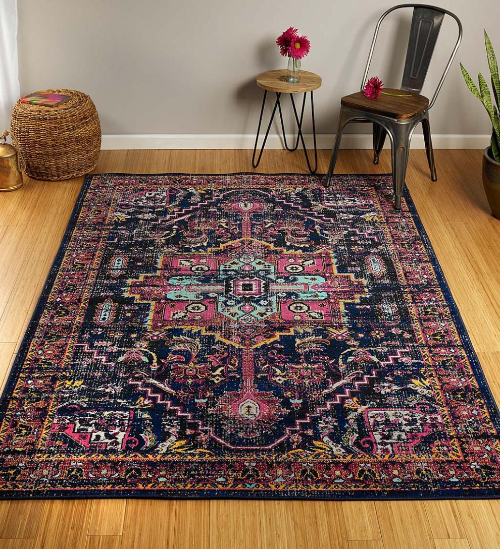 Plow &amp; Hearth Synthetic Rugs | Indoor Living Indoor/Outdoor Oakland Medallion Polypropylene Rug