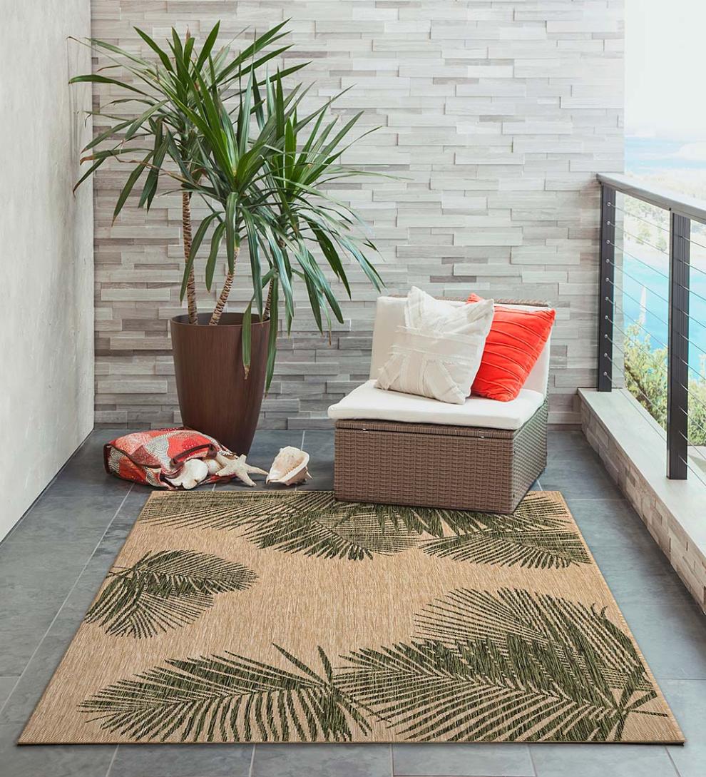 Plow &amp; Hearth Synthetic Rugs | Indoor Living Indoor/Outdoor Textured Palms Polypropylene Rug