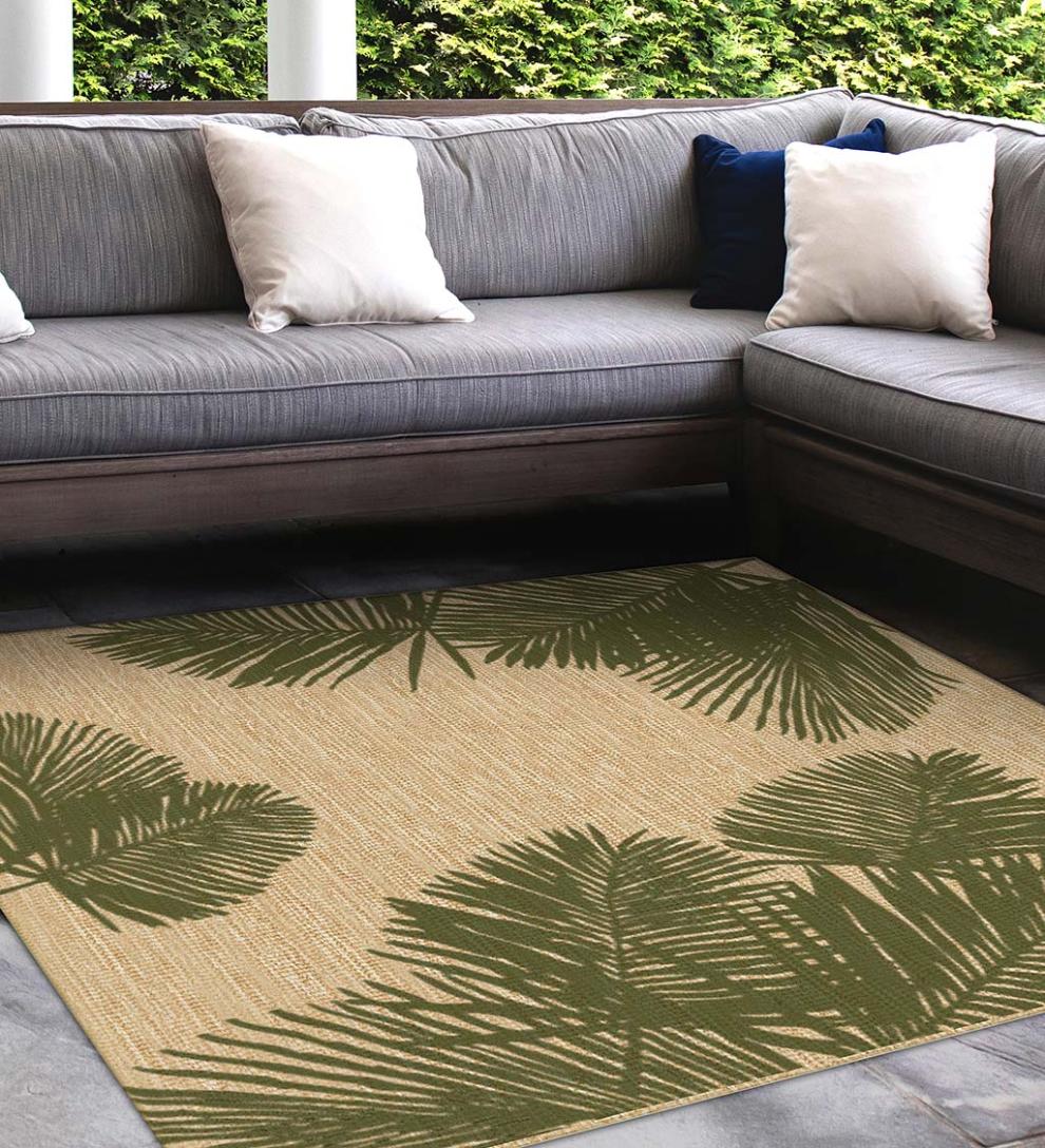 Plow &amp; Hearth Synthetic Rugs | Indoor Living Indoor/Outdoor Textured Palms Polypropylene Rug