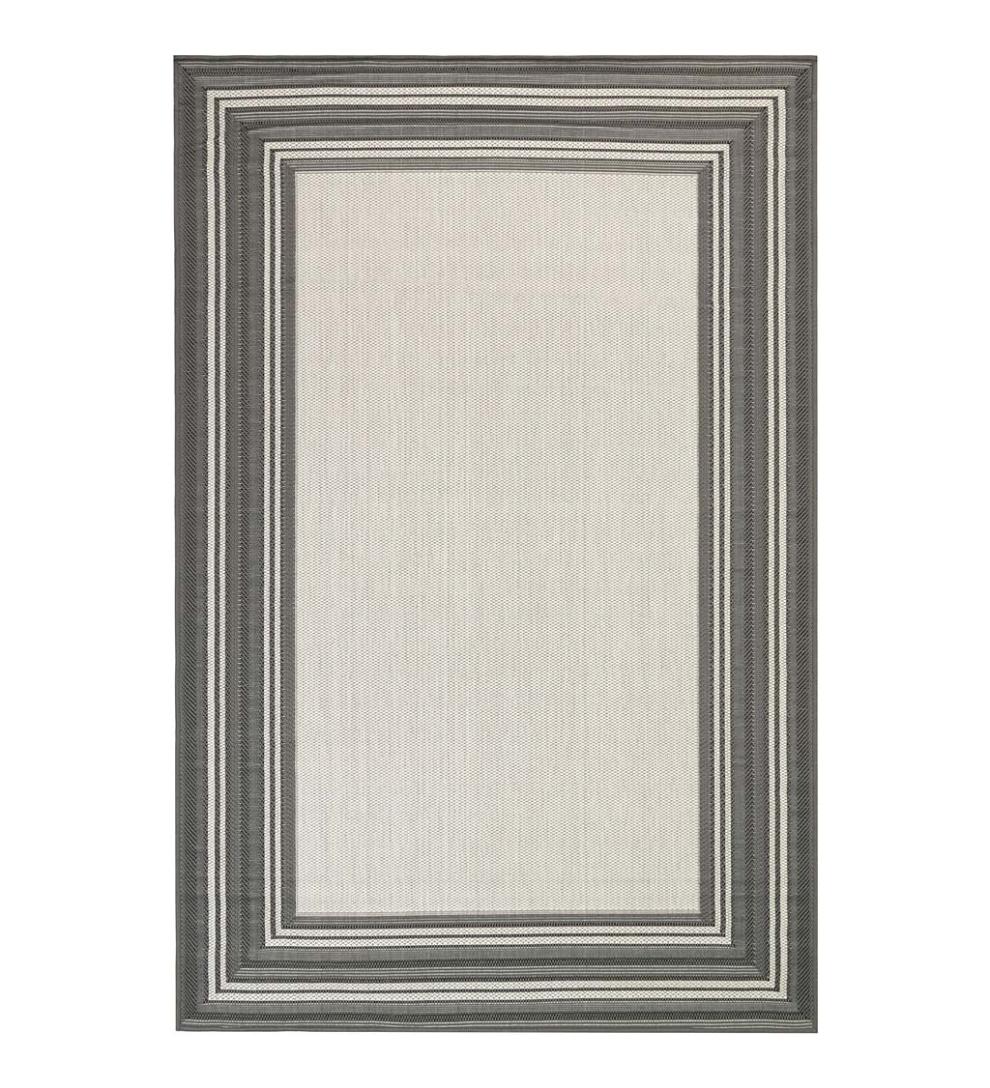 Plow &amp; Hearth Synthetic Rugs | Indoor Living Indoor/Outdoor Textured Polypropylene Border Rug