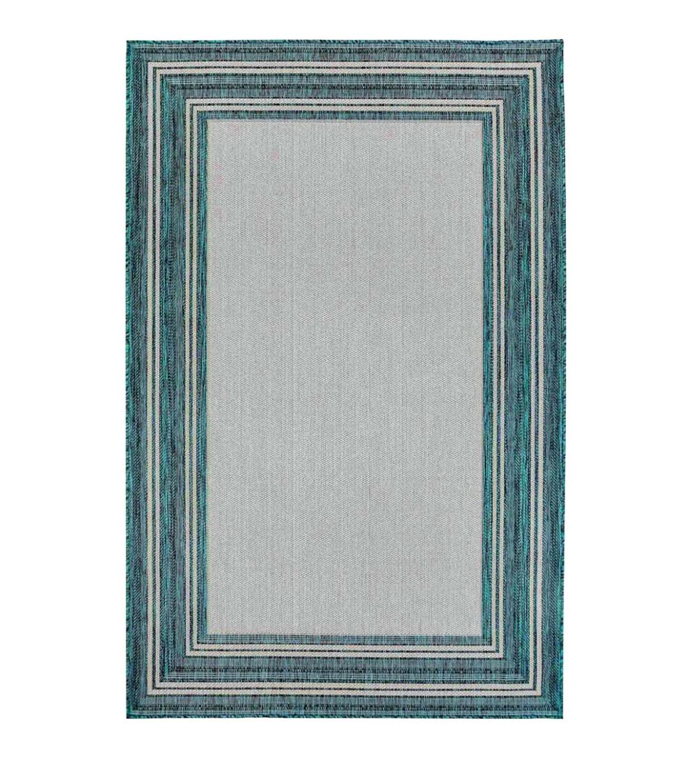 Plow &amp; Hearth Synthetic Rugs | Indoor Living Indoor/Outdoor Textured Polypropylene Border Rug