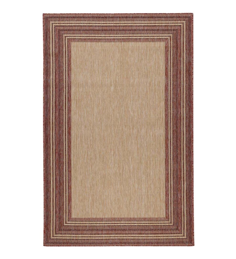 Plow &amp; Hearth Synthetic Rugs | Indoor Living Indoor/Outdoor Textured Polypropylene Border Rug