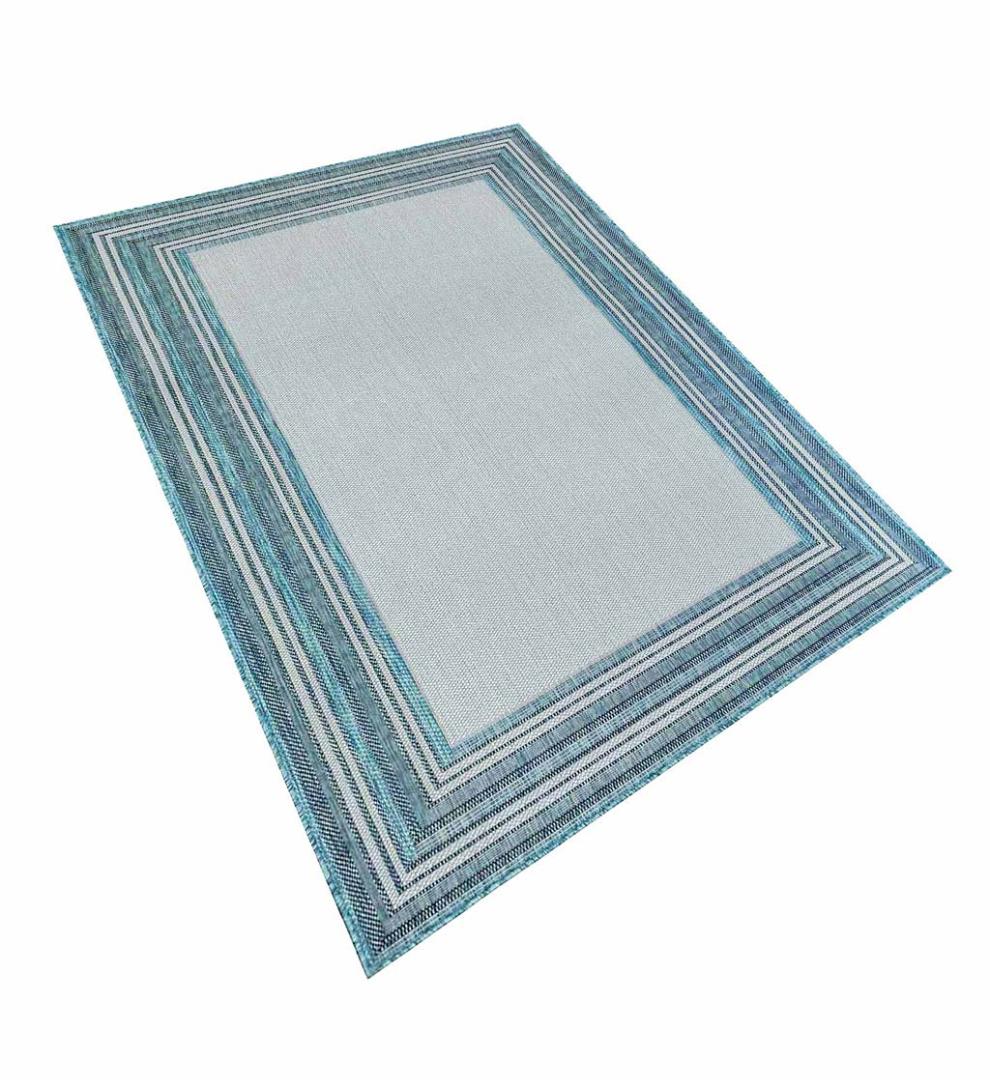 Plow &amp; Hearth Synthetic Rugs | Indoor Living Indoor/Outdoor Textured Polypropylene Border Rug