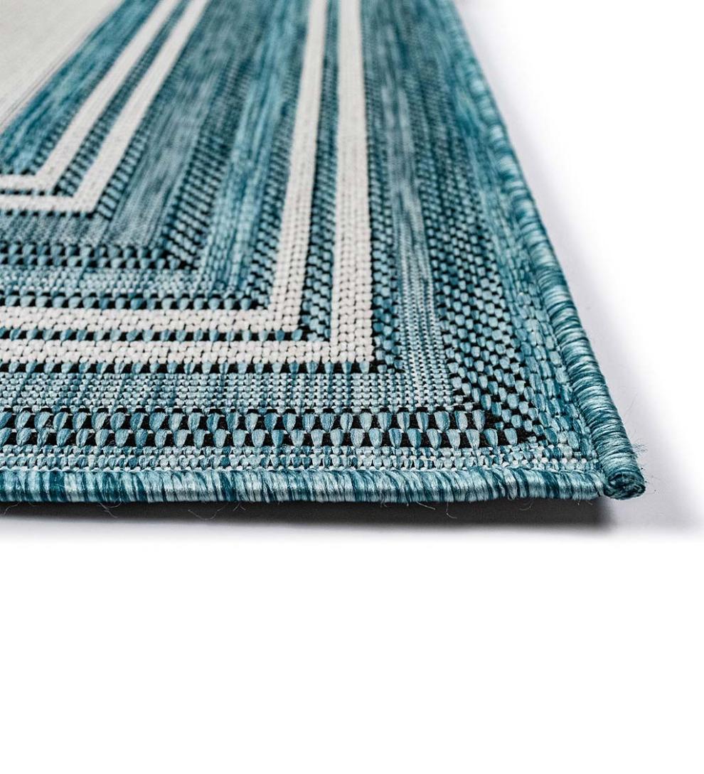 Plow &amp; Hearth Synthetic Rugs | Indoor Living Indoor/Outdoor Textured Polypropylene Border Rug