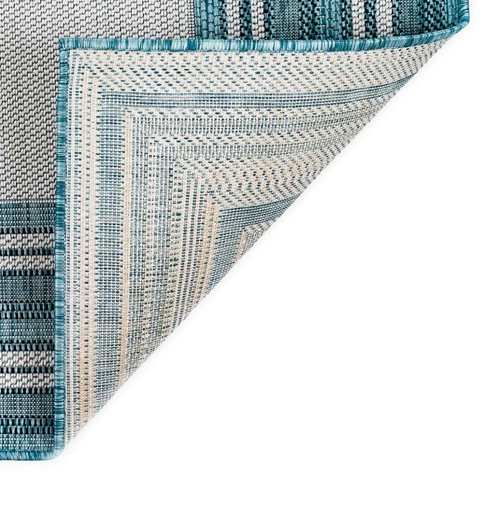 Plow &amp; Hearth Synthetic Rugs | Indoor Living Indoor/Outdoor Textured Polypropylene Border Rug