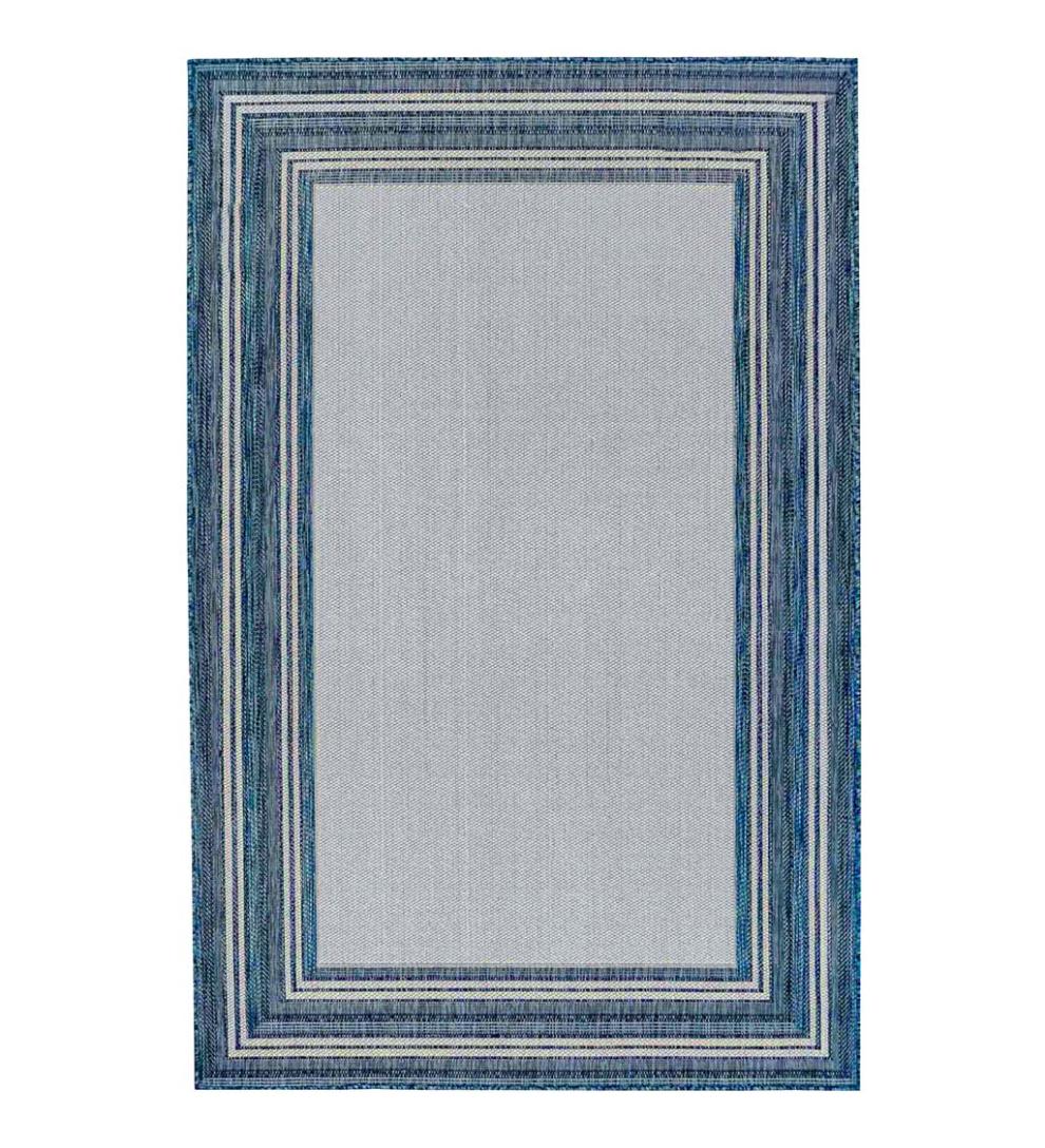 Plow &amp; Hearth Synthetic Rugs | Indoor Living Indoor/Outdoor Textured Polypropylene Border Rug