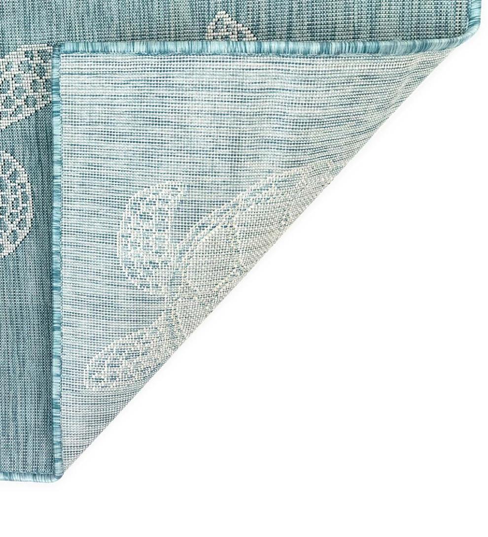 Plow &amp; Hearth Synthetic Rugs | Indoor Living Indoor/Outdoor Textured Sea Turtles Polypropylene Rug