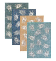 Plow &amp; Hearth Synthetic Rugs | Indoor Living Indoor/Outdoor Textured Sea Turtles Polypropylene Rug