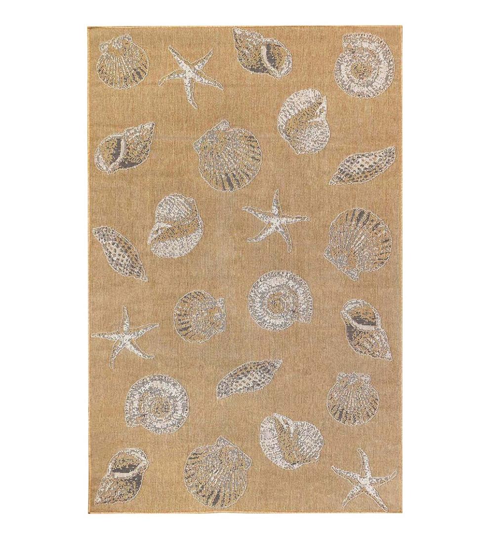 Plow &amp; Hearth Synthetic Rugs | Indoor Living Indoor/Outdoor Textured Shells Polypropylene Rug