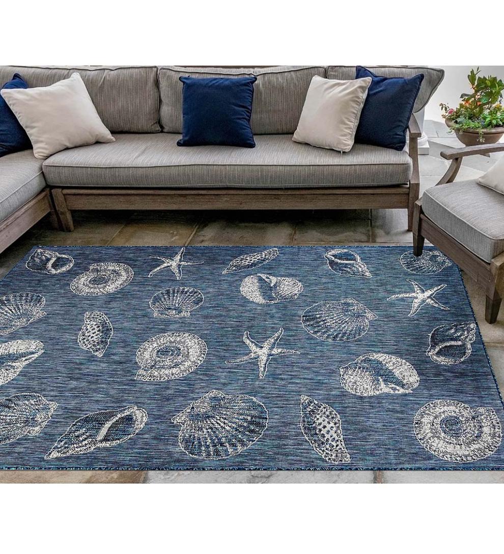 Plow &amp; Hearth Synthetic Rugs | Indoor Living Indoor/Outdoor Textured Shells Polypropylene Rug
