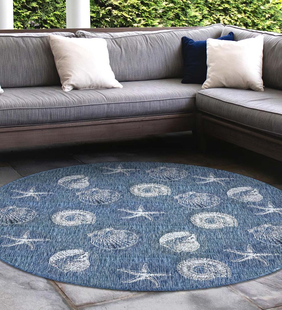 Plow &amp; Hearth Synthetic Rugs | Indoor Living Indoor/Outdoor Textured Shells Polypropylene Rug