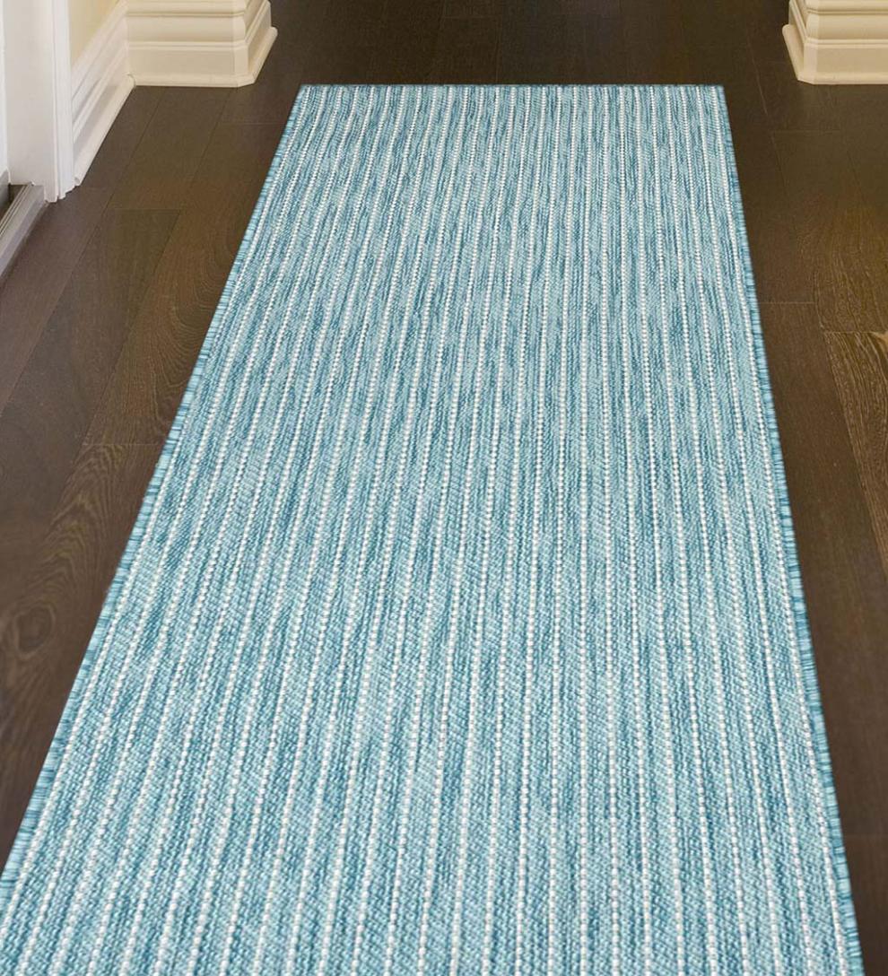 Plow &amp; Hearth Synthetic Rugs | Indoor Living Indoor/Outdoor Textured Stripe Polypropylene Rug