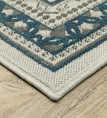 Plow &amp; Hearth Synthetic Rugs | Indoor Living Indoor/Outdoor York Border Polypropylene Rug