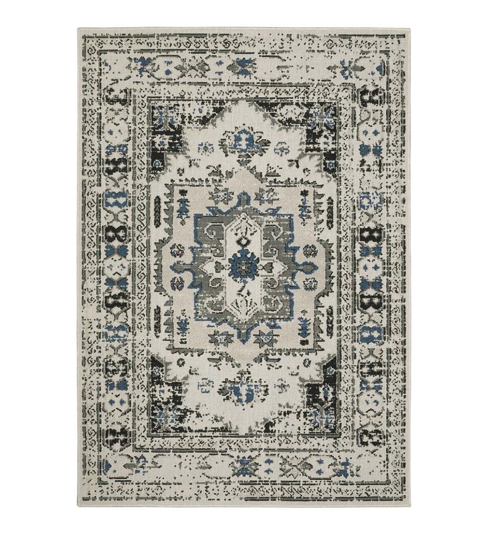 Plow &amp; Hearth Synthetic Rugs | Indoor Living Indoor/Outdoor York Traditional Medallion Polypropylene Rug
