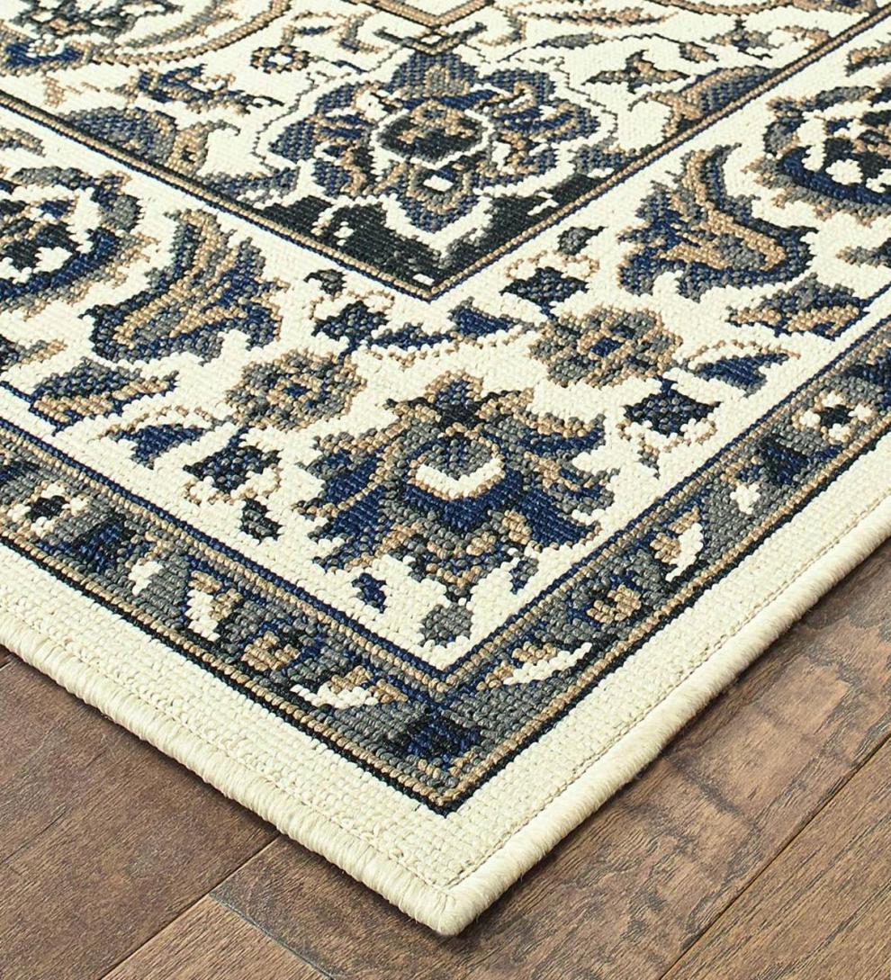 Plow &amp; Hearth Synthetic Rugs | Indoor Living Marston Medallion Polypropylene Area Rug