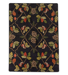 Plow &amp; Hearth Synthetic Rugs | Indoor Living Oakwood Pine Cone And Oak Leaf Endurastran Rug
