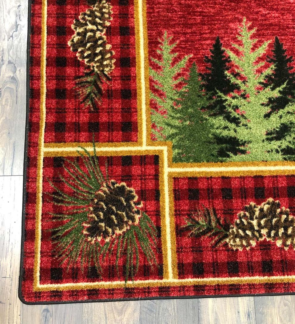 Plow &amp; Hearth Synthetic Rugs | Indoor Living Pine Cone Valley Plaid Endurastran Area Rug