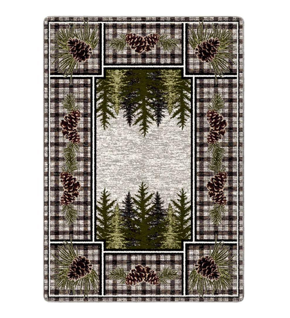 Plow &amp; Hearth Synthetic Rugs | Indoor Living Pine Cone Valley Plaid Endurastran Area Rug
