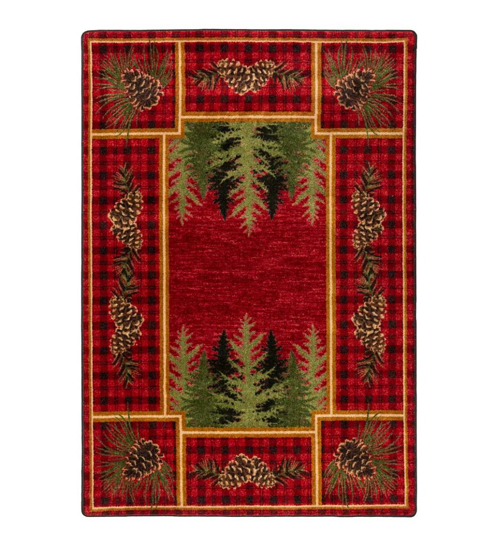 Plow &amp; Hearth Synthetic Rugs | Indoor Living Pine Cone Valley Plaid Endurastran Area Rug