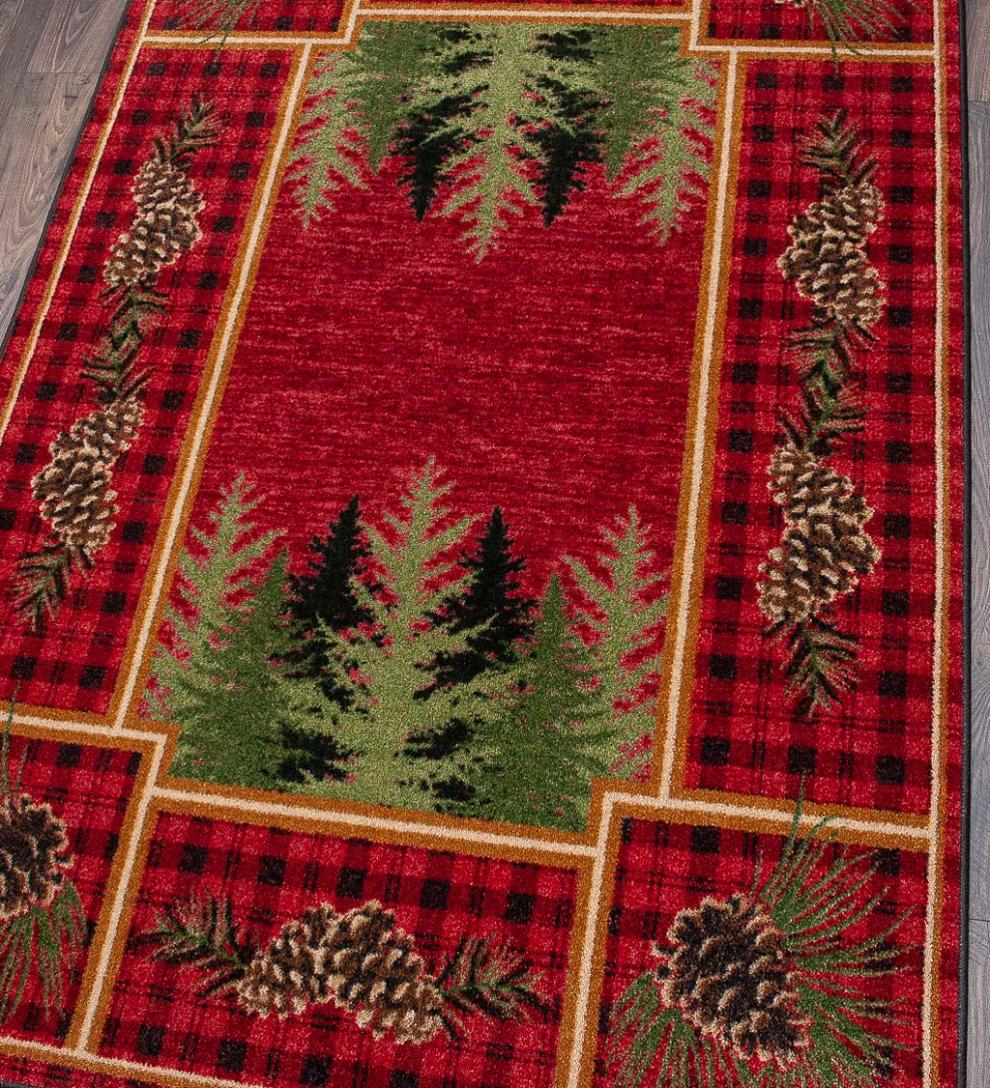 Plow &amp; Hearth Synthetic Rugs | Indoor Living Pine Cone Valley Plaid Endurastran Area Rug