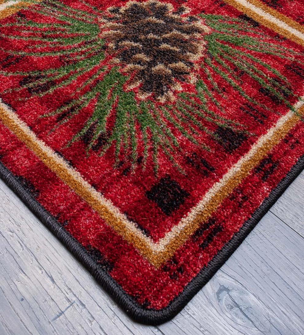 Plow &amp; Hearth Synthetic Rugs | Indoor Living Pine Cone Valley Plaid Endurastran Area Rug