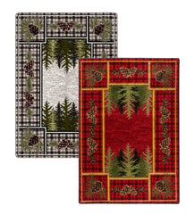 Plow &amp; Hearth Synthetic Rugs | Indoor Living Pine Cone Valley Plaid Endurastran Area Rug