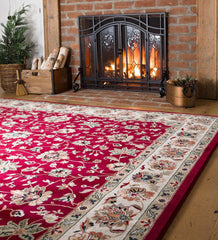 Plow &amp; Hearth Synthetic Rugs | Indoor Living Sheridan Border Polypropylene Rug