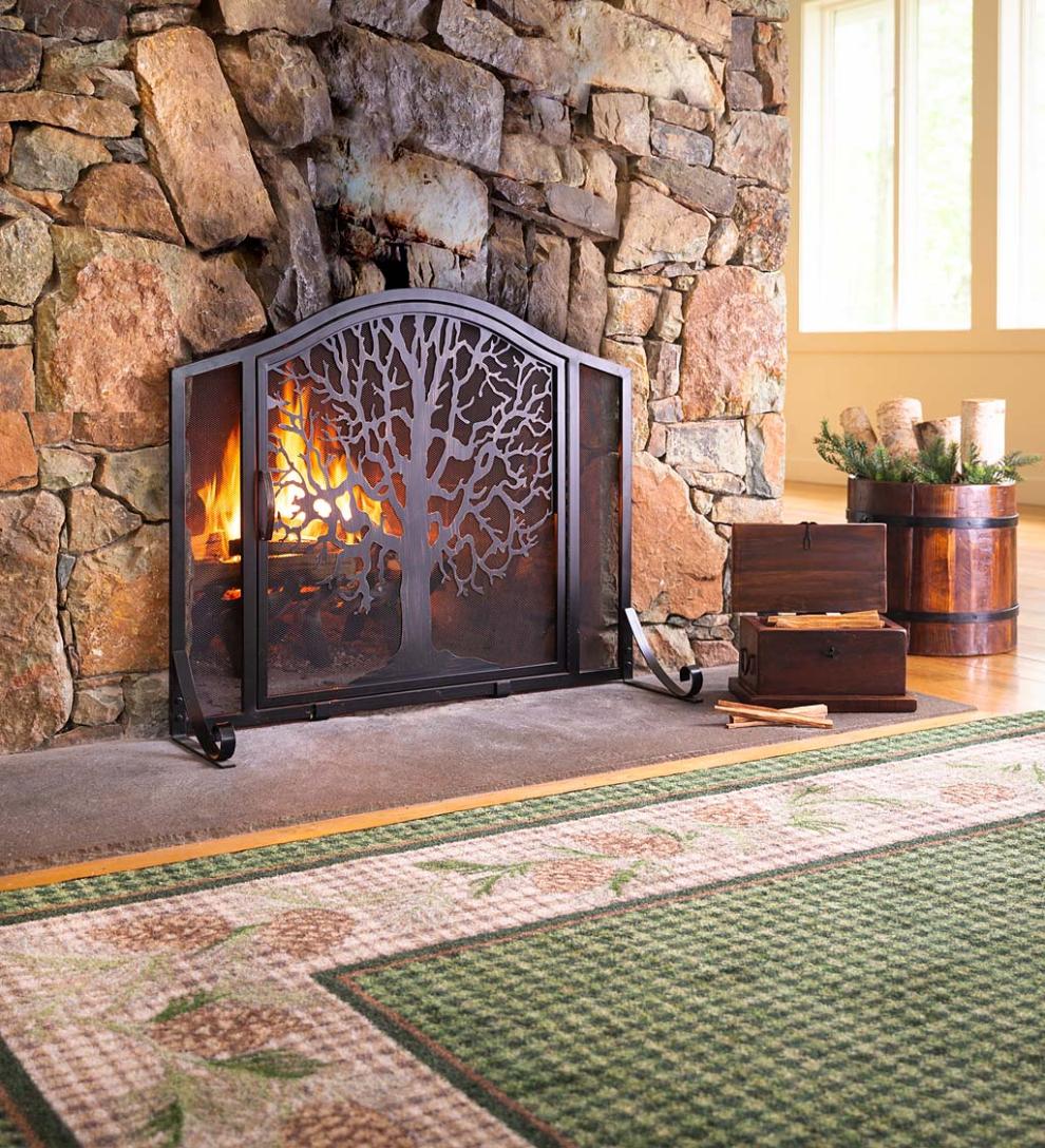 Plow &amp; Hearth Synthetic Rugs | Indoor Living Sweetwater Pine Plaid Endurastran Area Rug